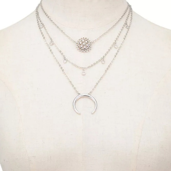 Silver Multi Pendent Necklace 18$